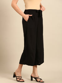 Tie Up Culottes-Black