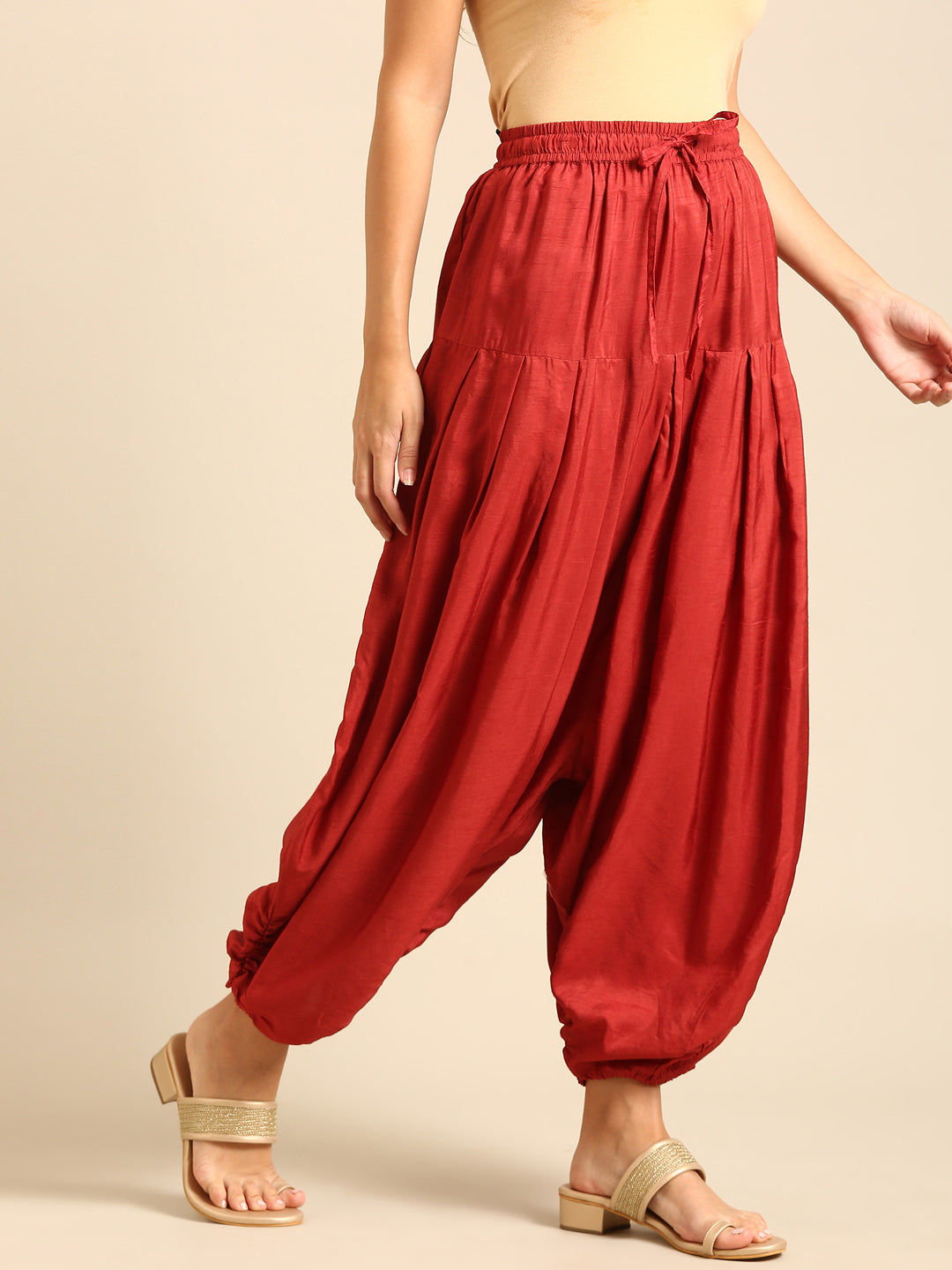 Harem Pant-Brick Red