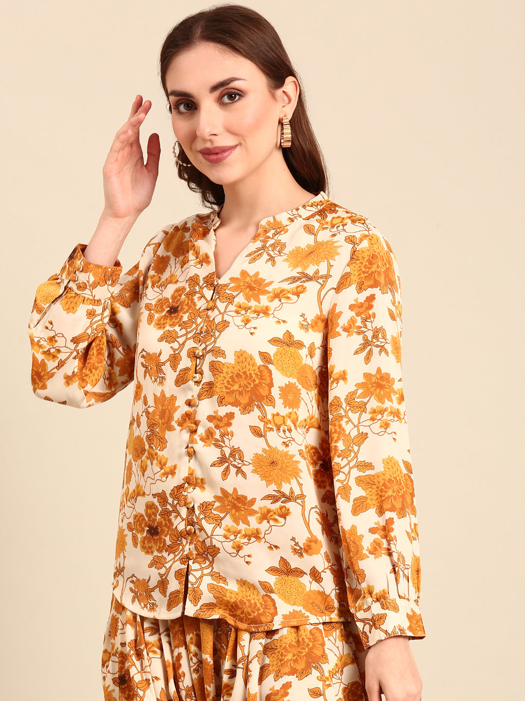 Top Floral Print-Yellow