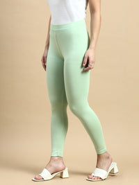 Ankle Length Leggings Viscose-Nile Green - De Moza