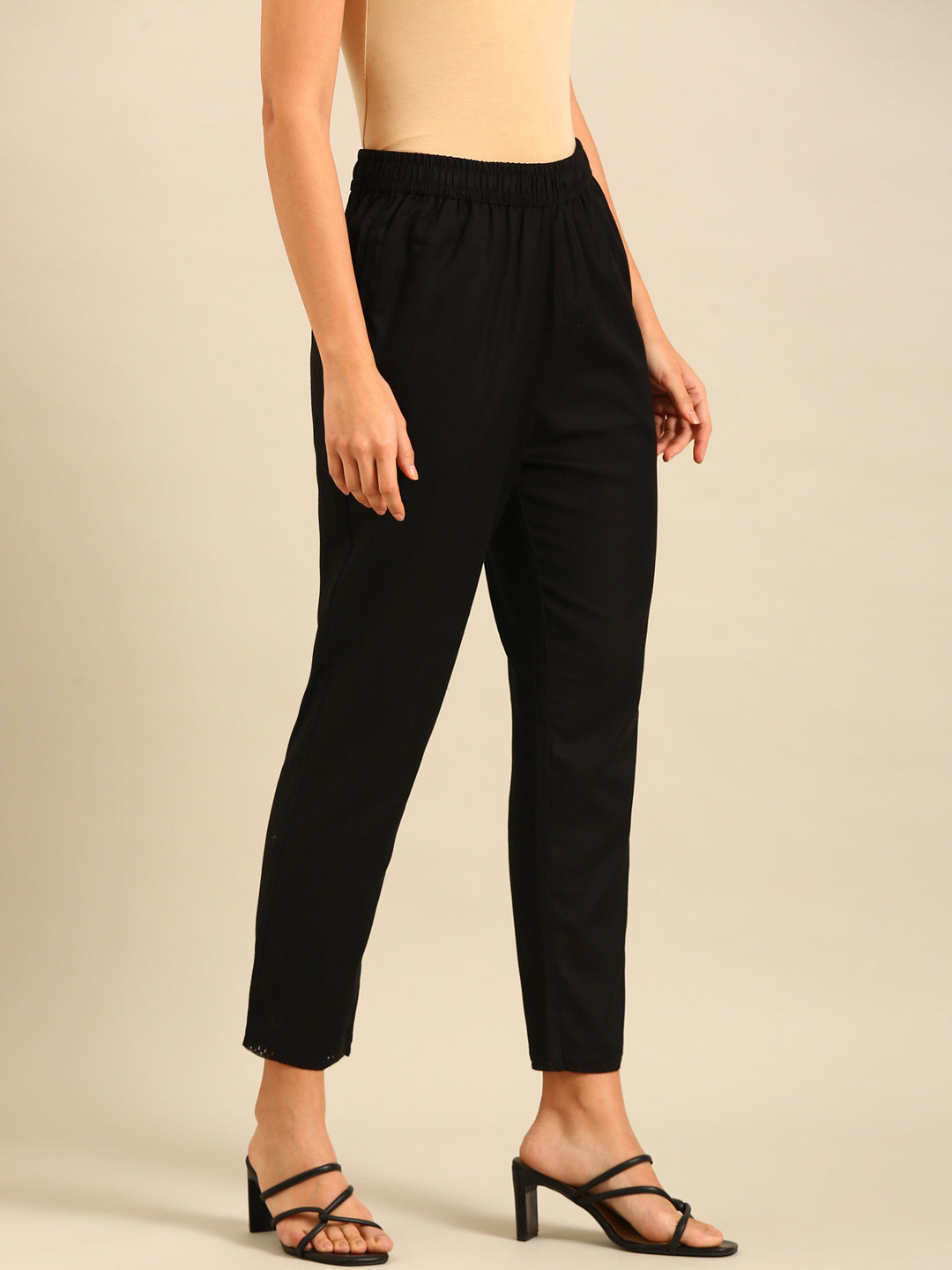 Cigarette Pants-Black