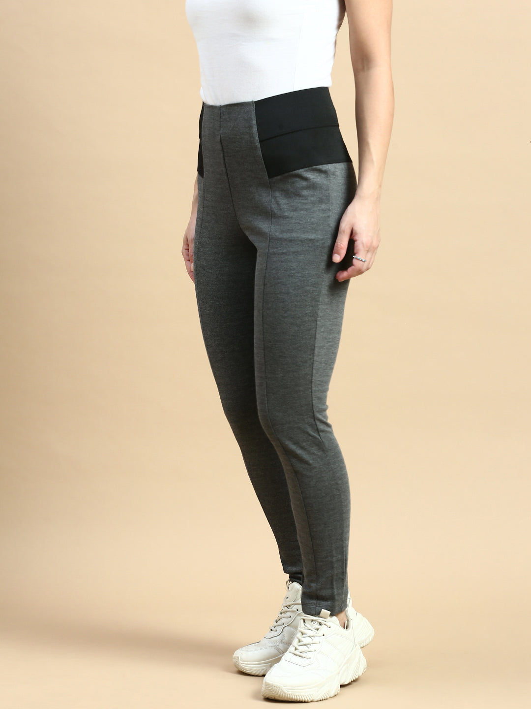 Treggings Woven Jacquard-Grey - De Moza