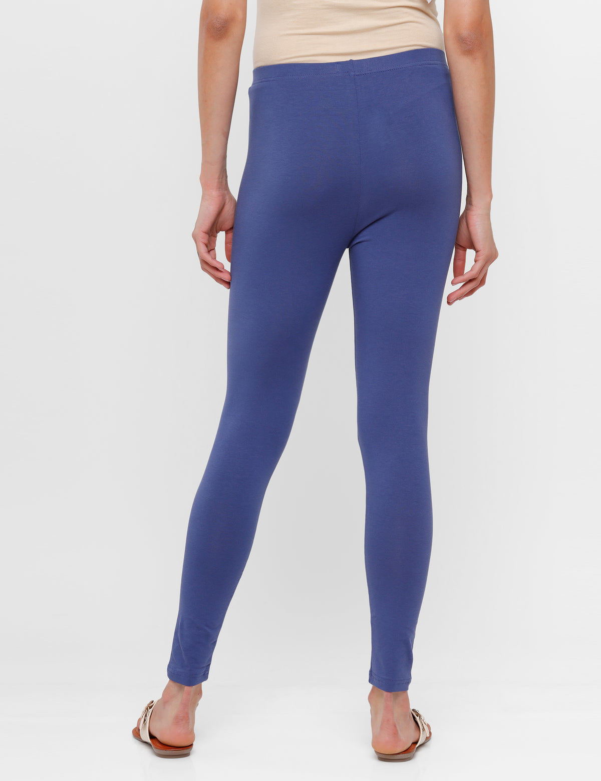 Ankle Length Leggings Cotton-True Indigo - De Moza