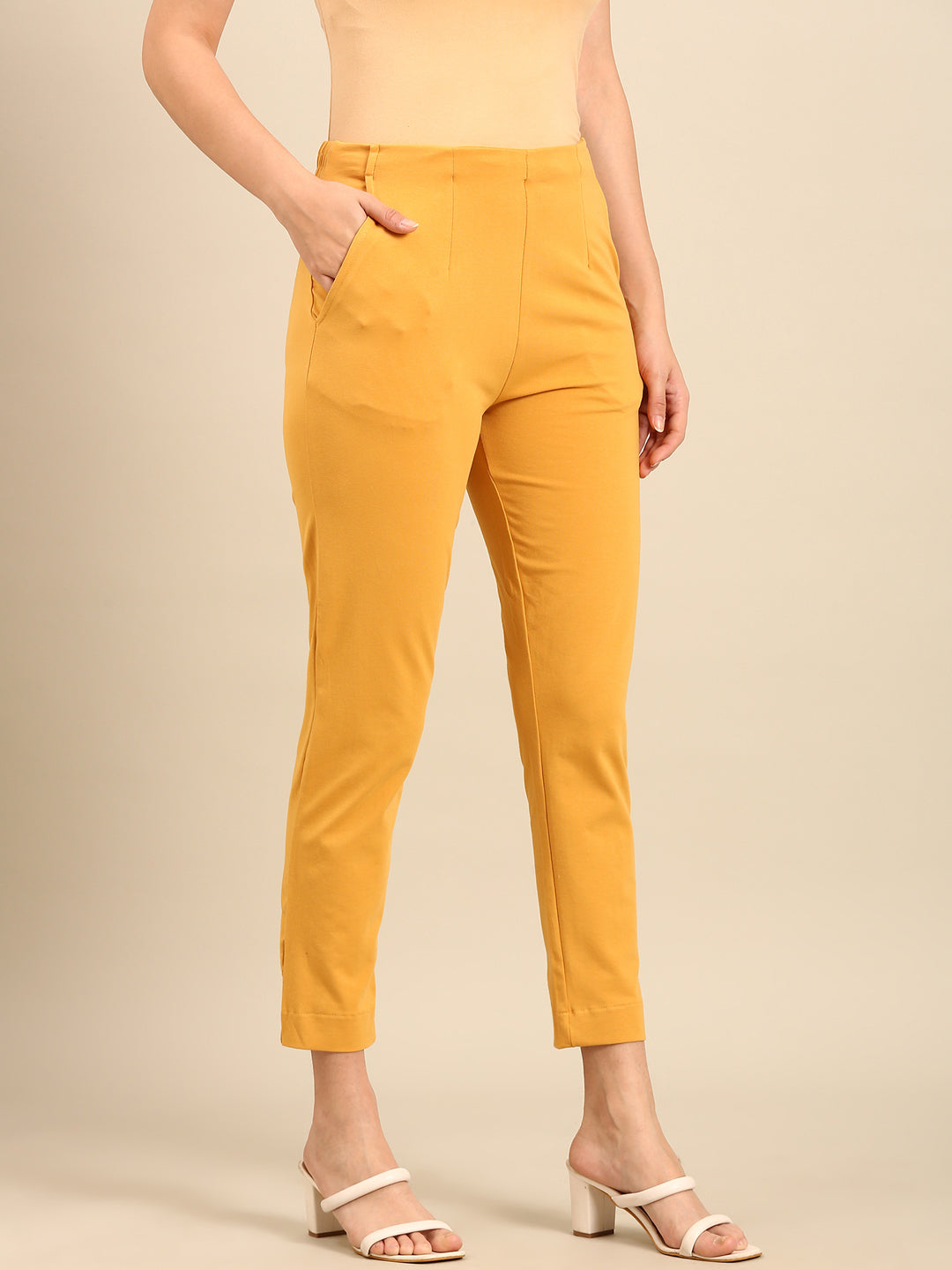 Super Stretch Kurti Pant-Gold