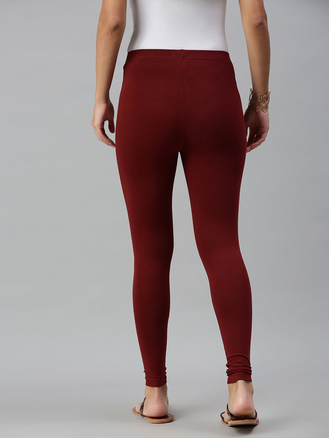 Shop Prisma's Cherry Brown Churidar Leggings