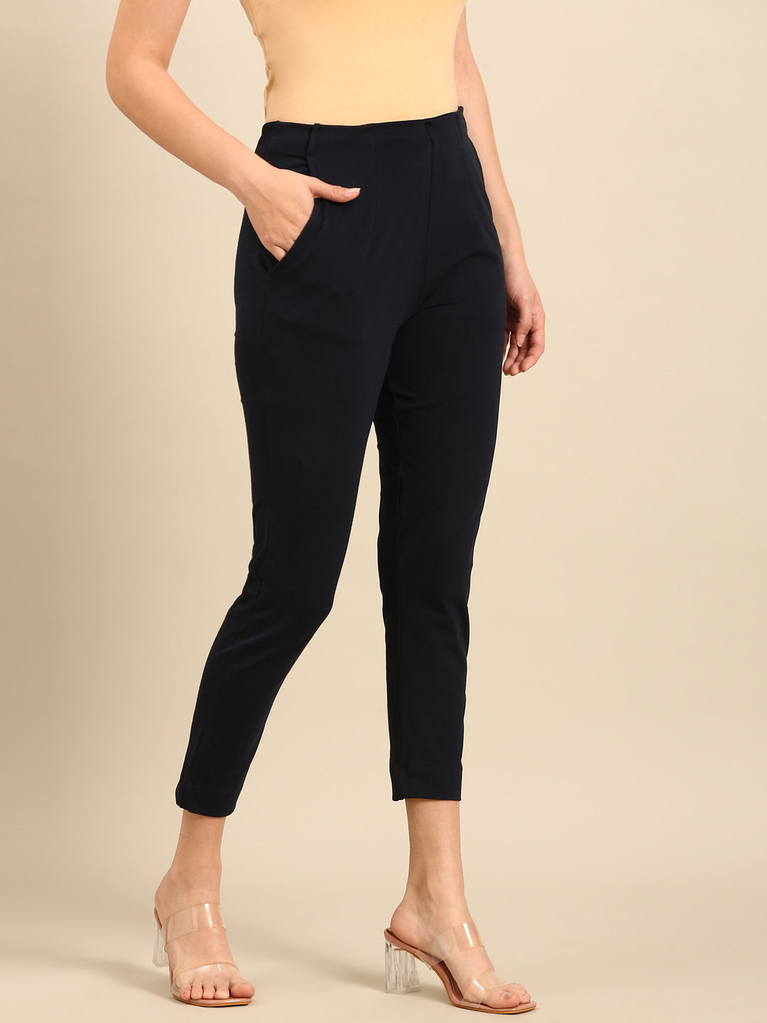 Super Stretch Kurti Pant-Navy