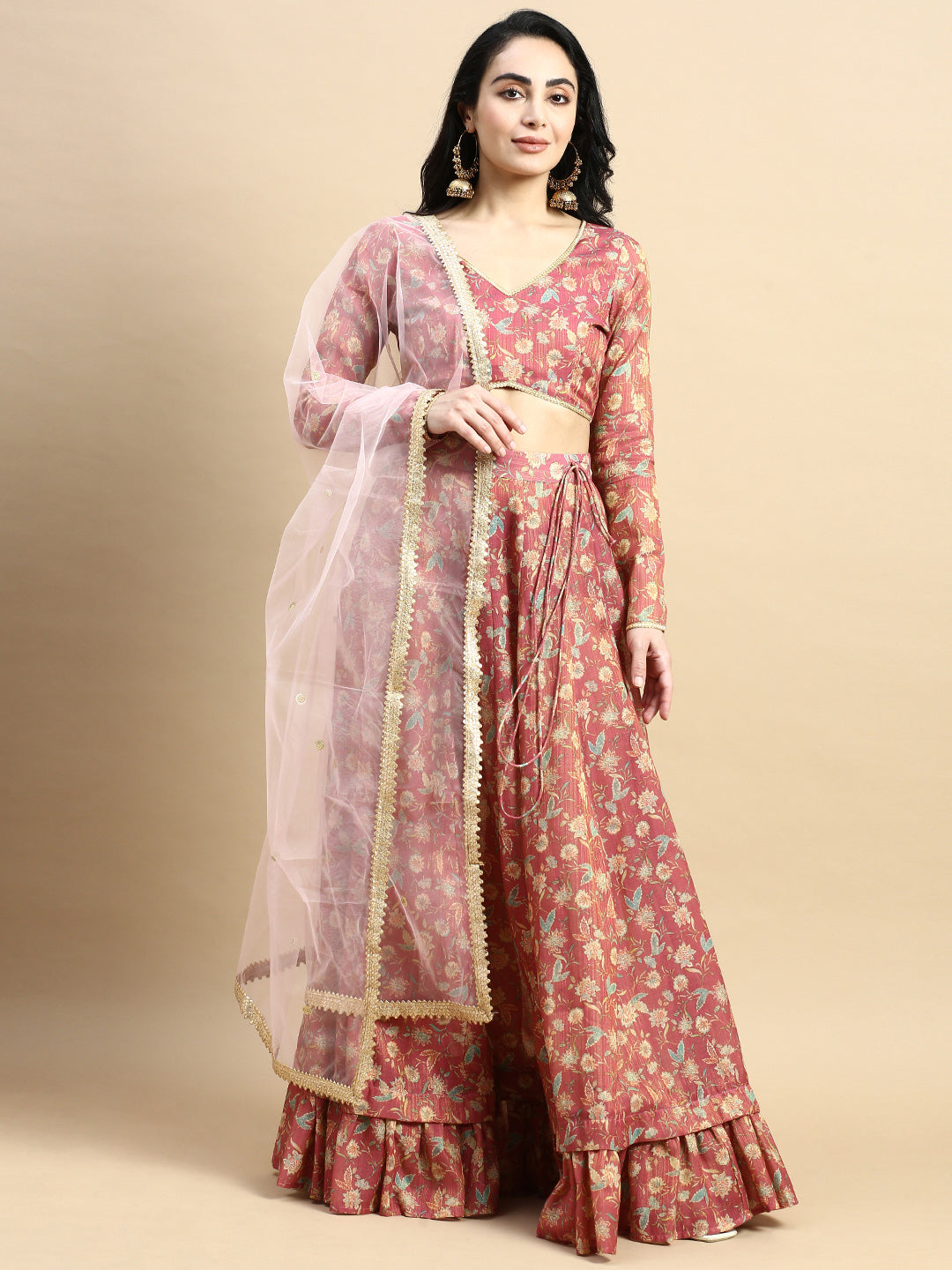 Dupatta Jacquard-Light Pink - De Moza