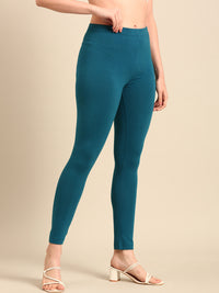 Ankle Length Leggings Cotton-Dark Teal