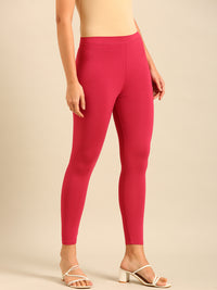 Ankle Length Leggings Viscose-Dark Pink