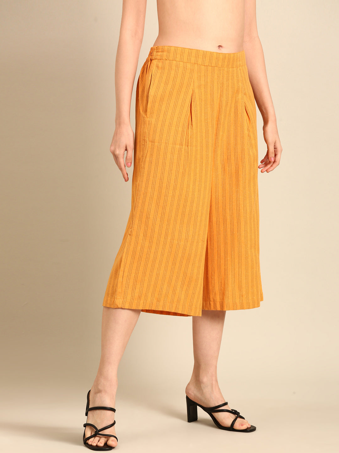 Culottes Stripped-Mustard