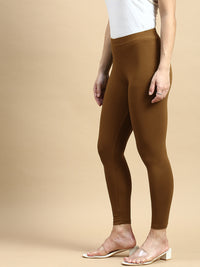 Ankle Length Leggings Viscose-Brown Oak - De Moza