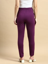 Super Stretch Kurti Pant-Dark Purple - De Moza