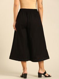 Culottes Embroidered-Black