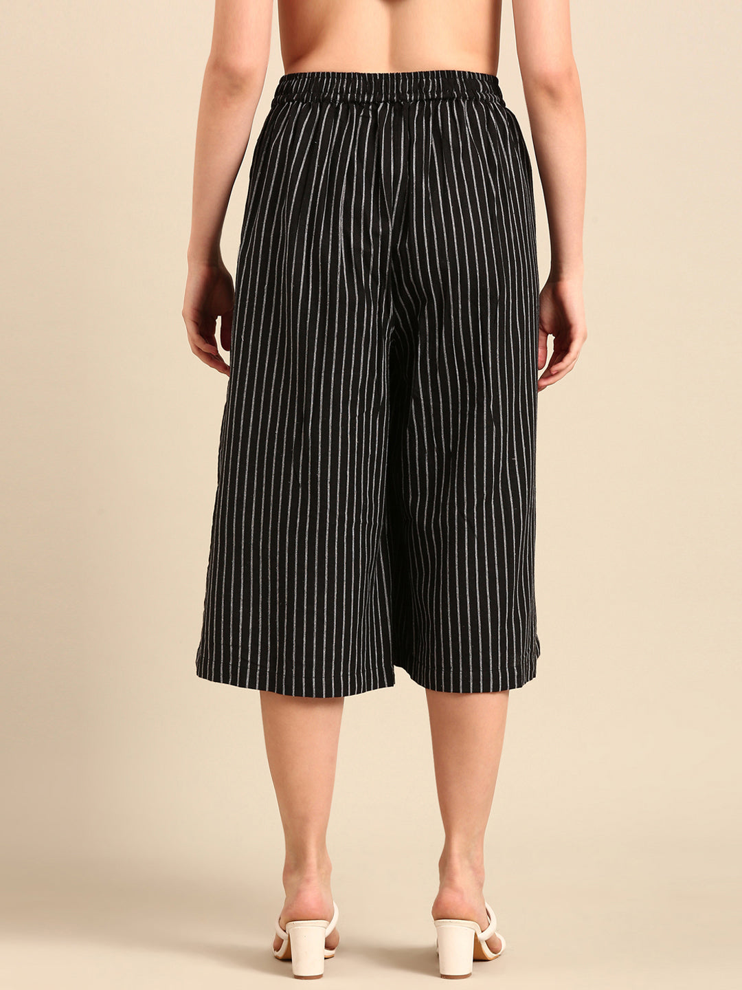 Culottes Stripped-Black