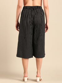 Culottes Stripped-Black