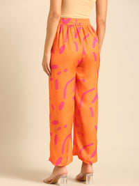 Co-Ord Set (Casual Top & Palazzo)-Orange