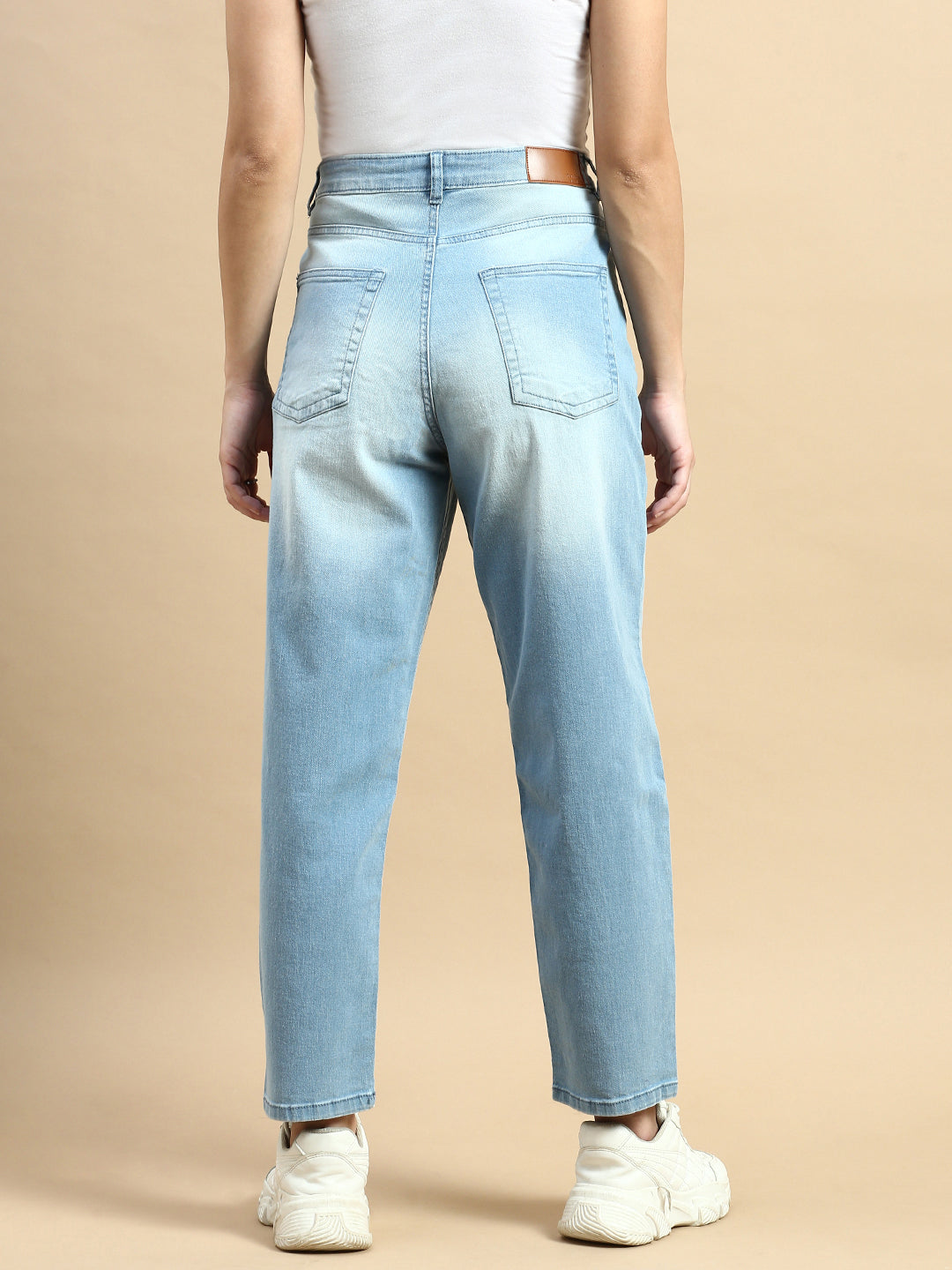 Jeans Mom Fit-Ice Blue - De Moza