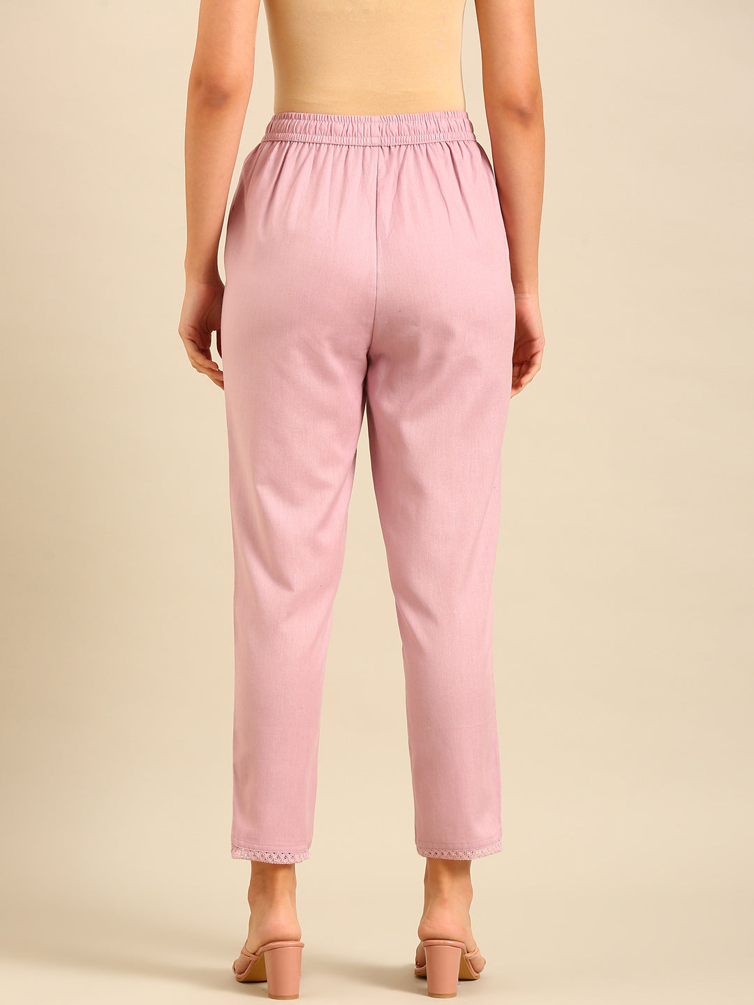 Cigarette Pants-Pink