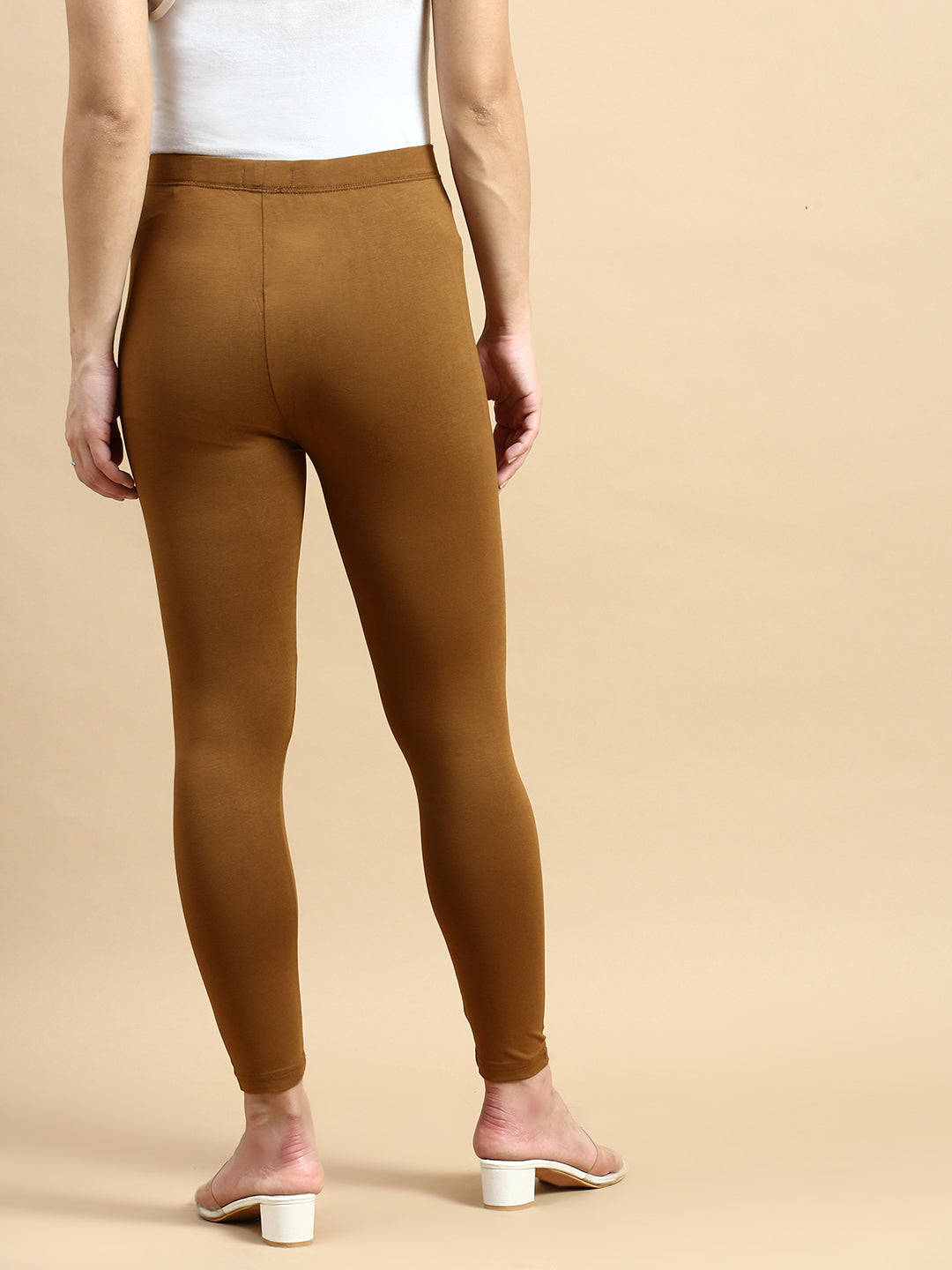 Ankle Length Leggings Viscose-Brown Oak - De Moza