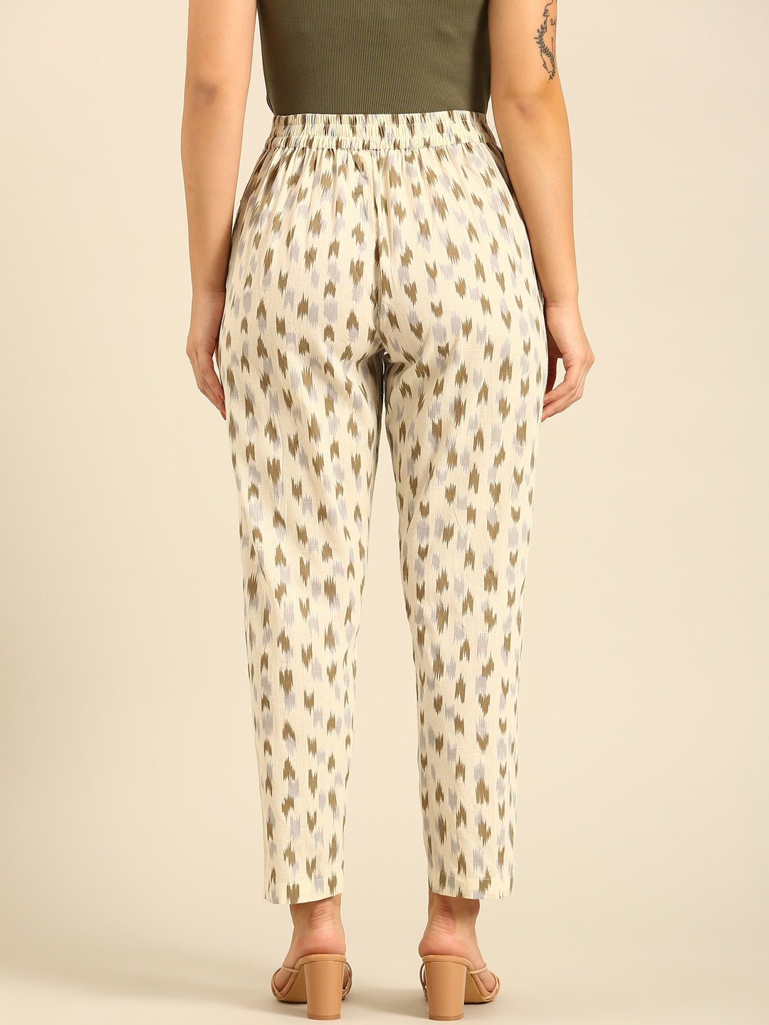 Printed Cigarette Pants-Offwhite