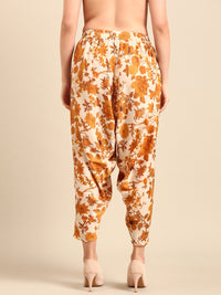 Co-Ord Set Floral Print (Top & Harem Pant)-Yellow