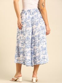 Printed Culottes-Powder Blue