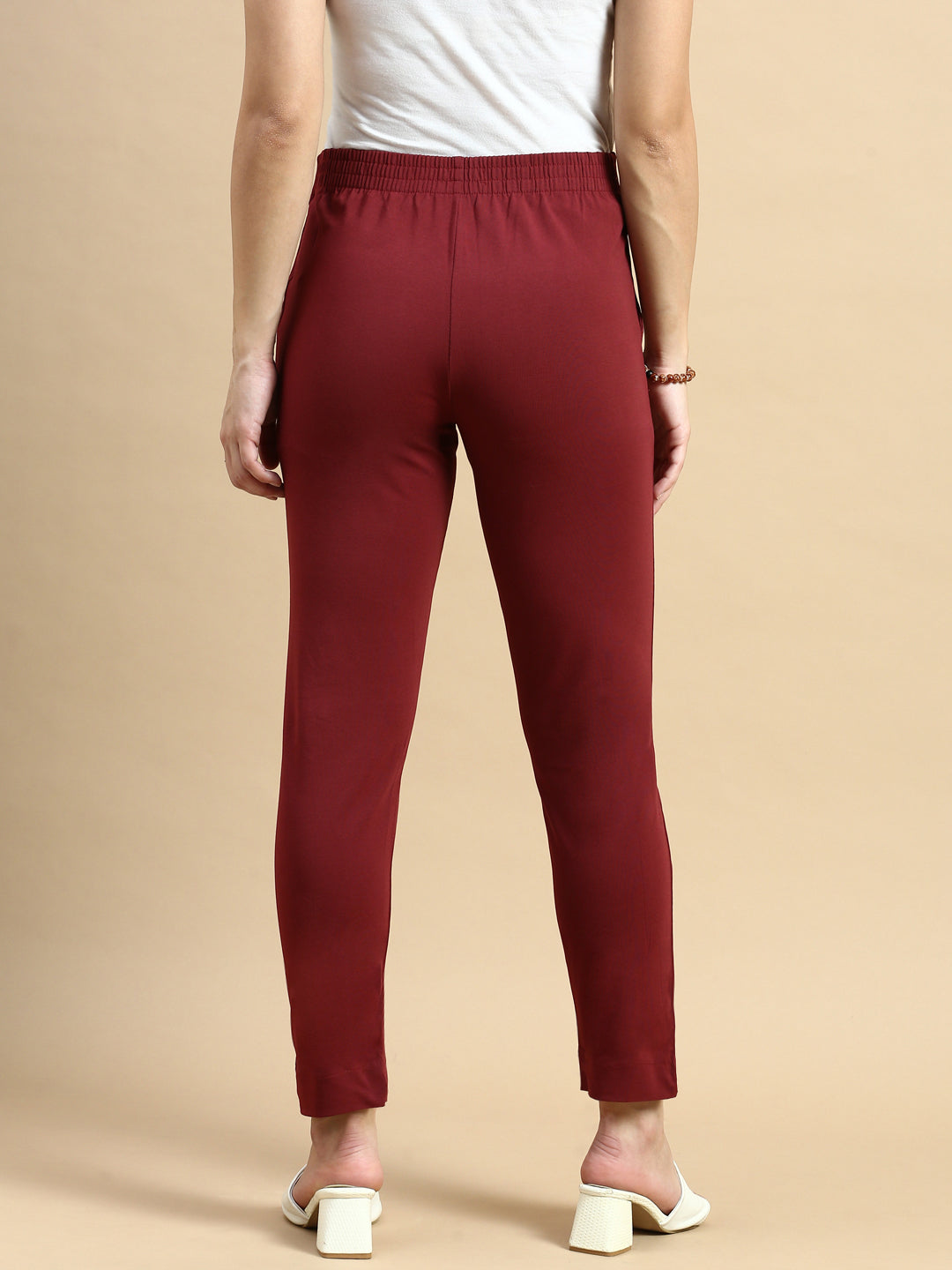 Super Stretch Kurti Pant-Maroon - De Moza