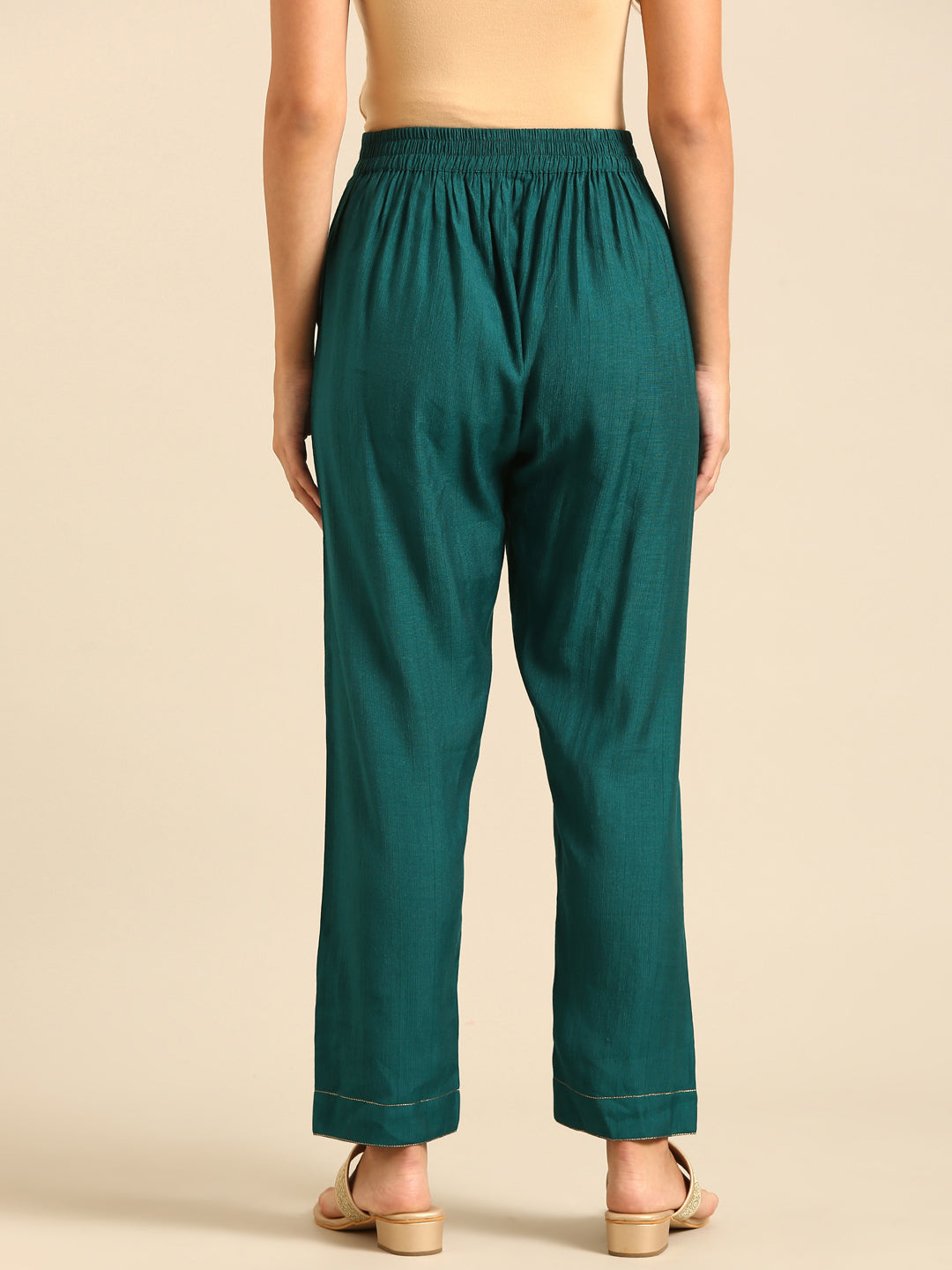 Cigarette Pant-Peacock Green