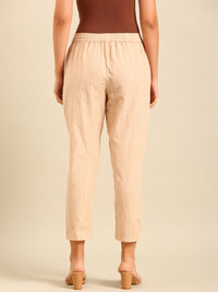 Printed Straight Pant-Beige