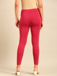 Ankle Length Leggings Viscose-Dark Pink