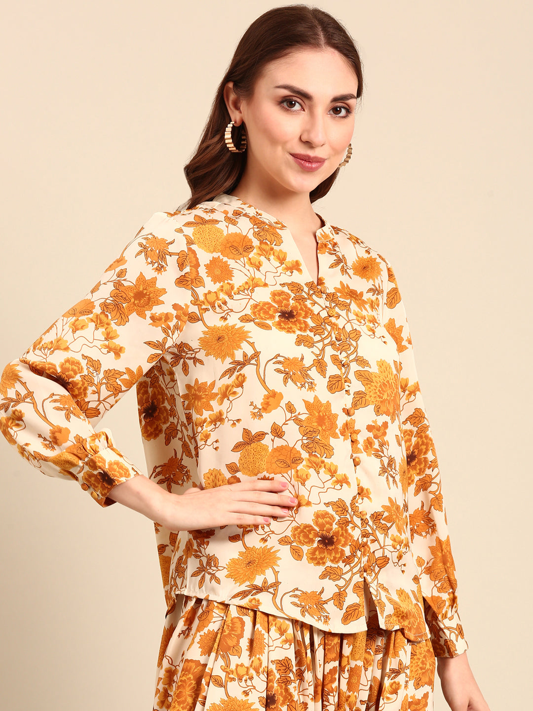 Top Floral Print-Yellow