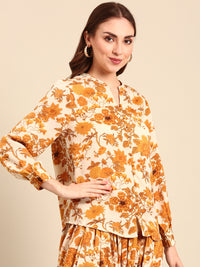 Top Floral Print-Yellow