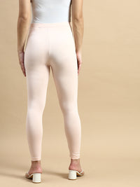 Ankle Length Leggings Viscose-Light Peach - De Moza