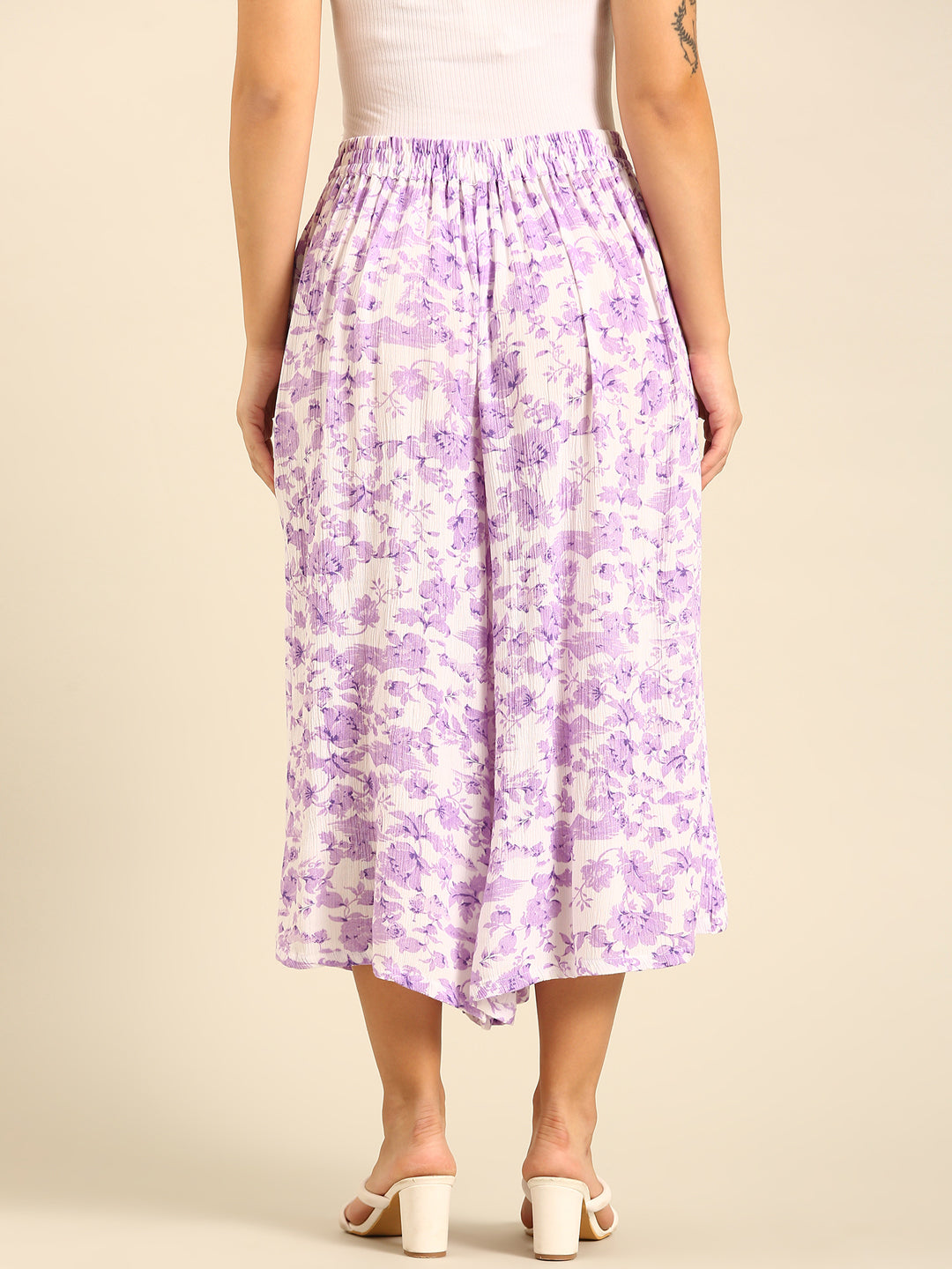 Printed Culottes-Lilac