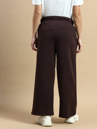 Wide Leg Straight Pant-Brown - De Moza