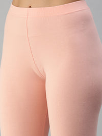 Ankle Length Leggings Cotton-Baby Pink - De Moza