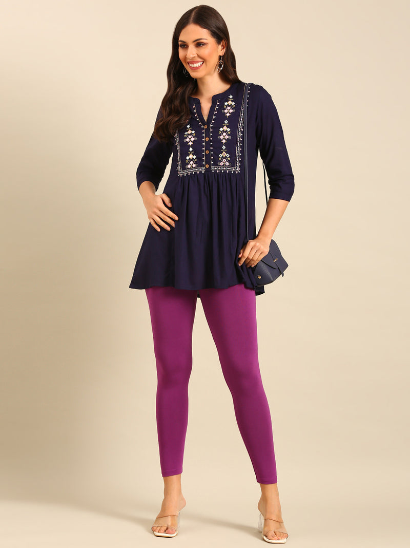 Ankle Length Leggings Viscose-Light Purple