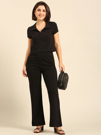 Fit & Flare Pant-Black