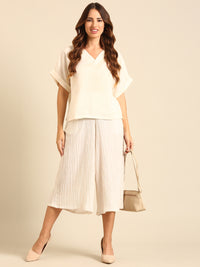 Stripped Culottes-Natural