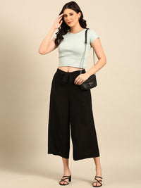 Tie Up Culottes-Black