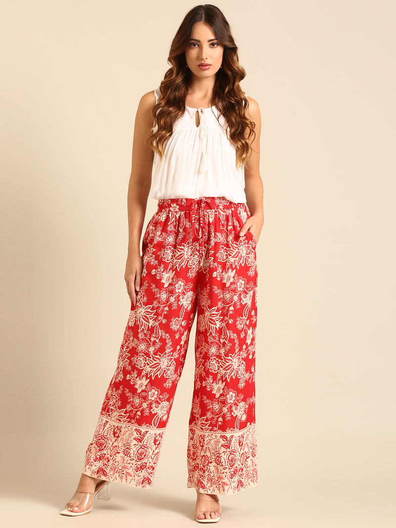 Printed Palazzo-Red