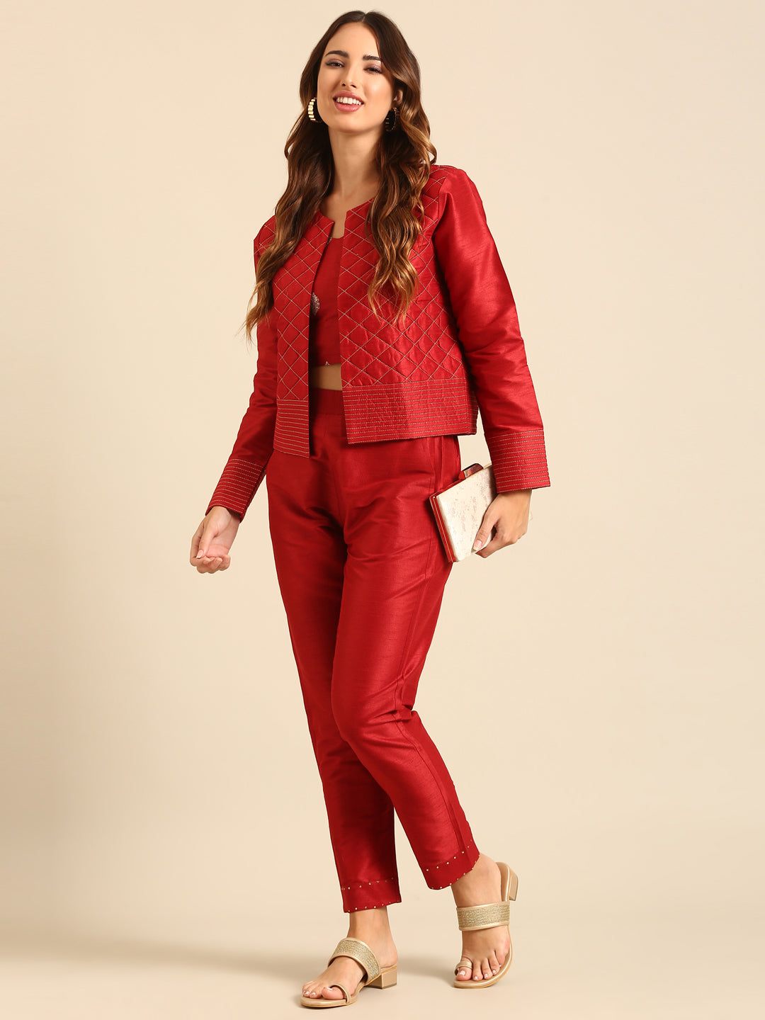 Cigarette Pant-Red