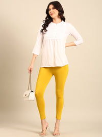 Ankle Length Leggings Viscose-Lime Yellow