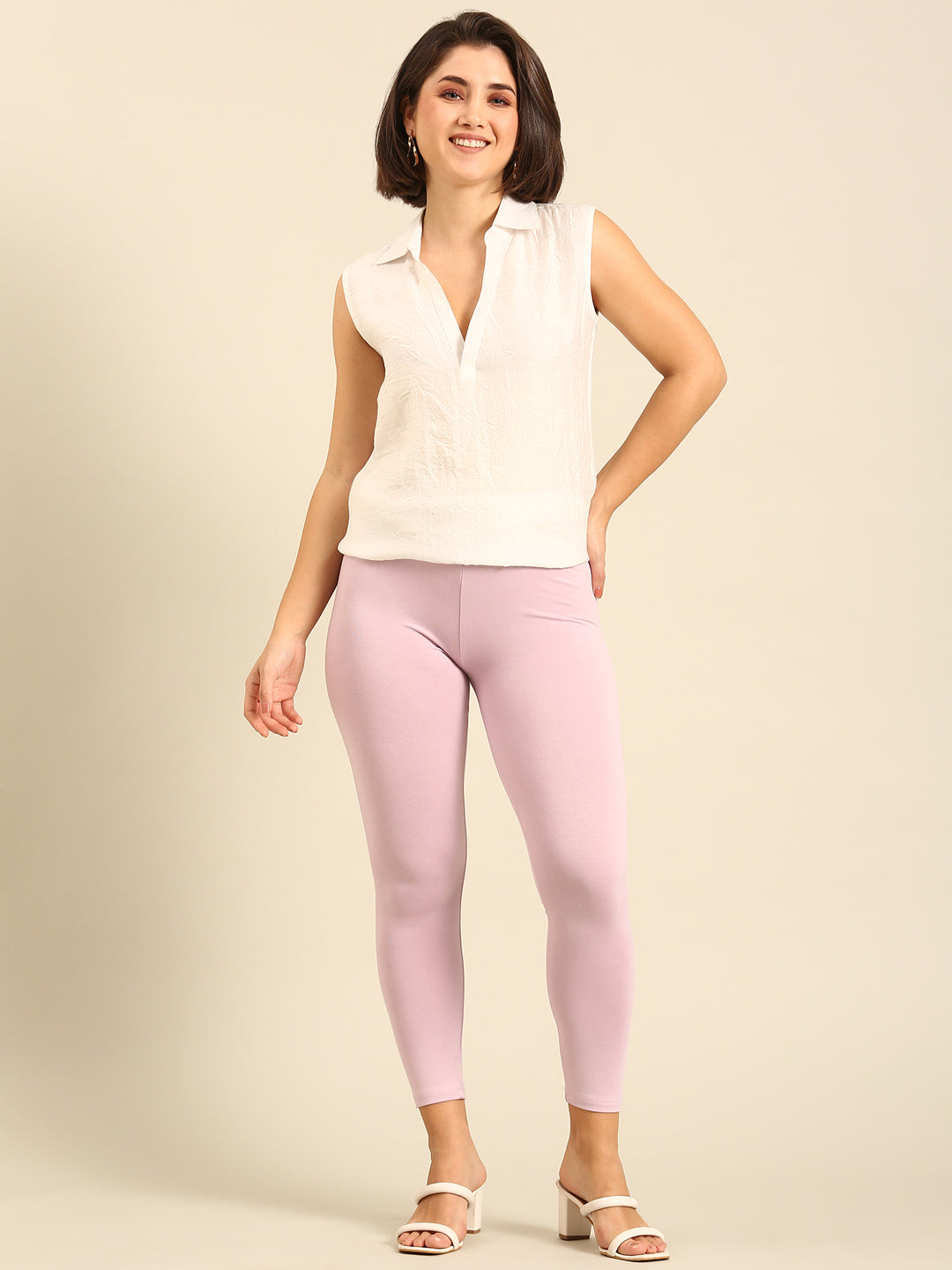 Ankle Length Leggings Viscose-Light Lavender