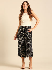 Culottes All Over Print-Black