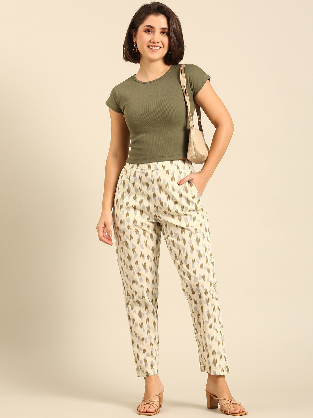 Printed Cigarette Pants-Offwhite