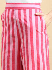 Straight Pant Stripped-Pink - De Moza