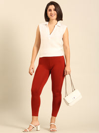 Ankle Length Leggings Viscose-Burnt Orange