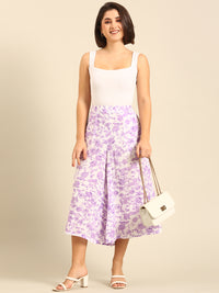 Printed Culottes-Lilac