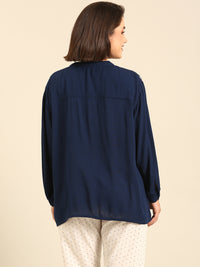 Top Embroidered-Indigo Blue